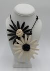 Black and White Double Flower Necklace