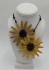 Black and White Double Flower Necklace