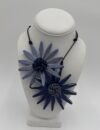 Black and White Double Flower Necklace