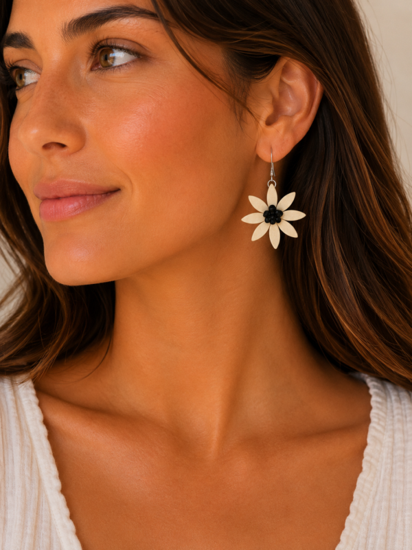 White Flower Earrings