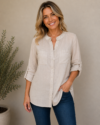 Linen Button Top
