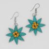 Teal Flower Earrings