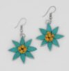 Teal Flower Earrings