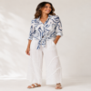 Abstract Print Tie front Shirt