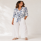 Abstract Print Tie front Shirt