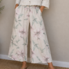 Flower Print Linen Pant