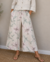 Flower Print Linen Pant