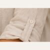 Italian Beige Linen Button-Up Top with Lace Back Detail