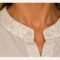 Italian Beige Linen Button-Up Top with Lace Back Detail