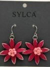 Magenta Flower Earrings