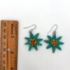 Teal Flower Earrings