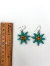 Teal Flower Earrings