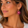 Magenta Flower Earrings