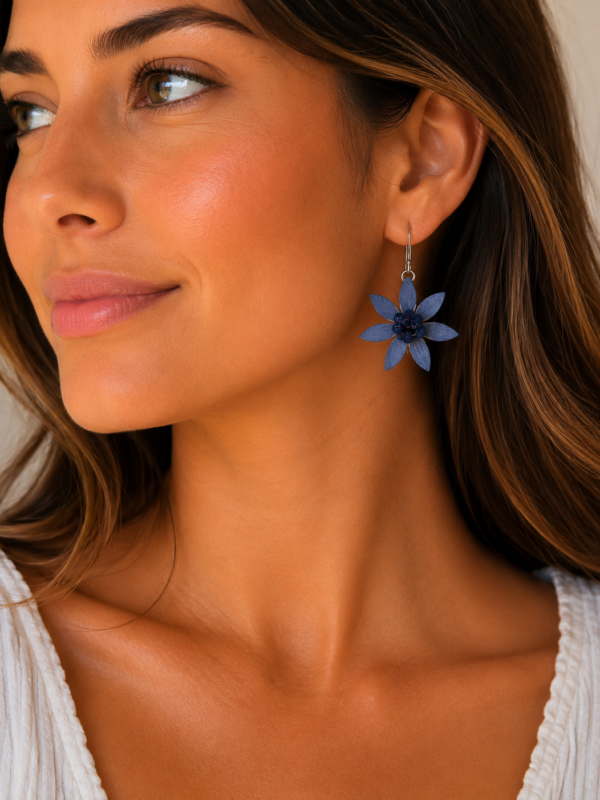 Purple Flower Earrings