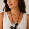 Black and White Flower Necklace