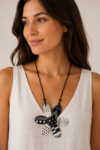 Black and White Flower Necklace