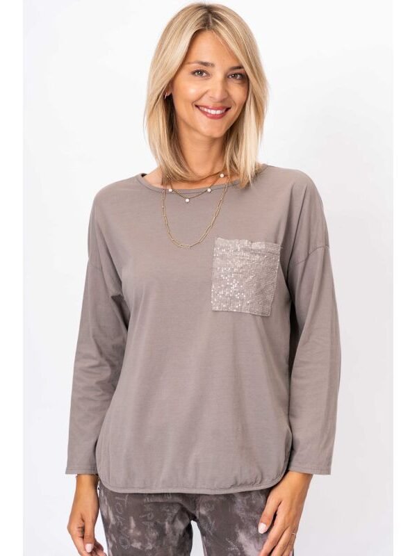 Sequin Pocket Top