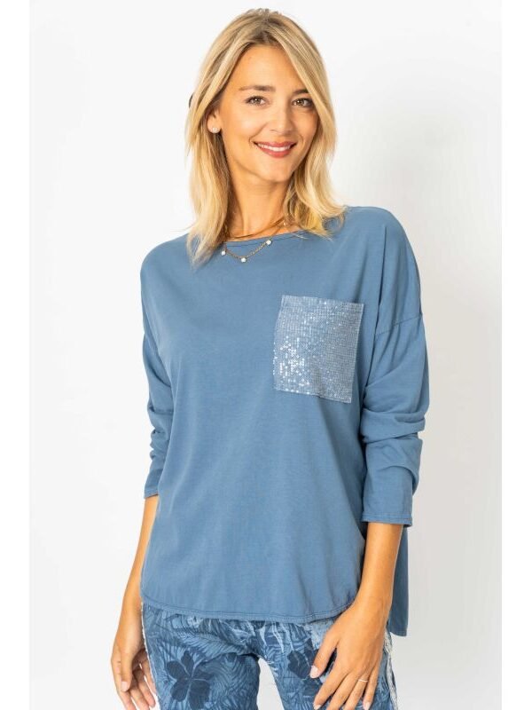 Sequin Pocket Top