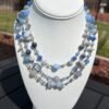 Layered Blue Beaded Necklace