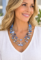 Layered Blue Beaded Necklace