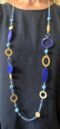 2026-08-05 11-30-03 Long Blue and Gold Mixed Media Statement Necklace
