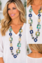 Geometric Mosaic Necklace Showcase Long Multicolor Geometric Square Statement Necklace