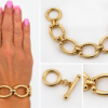 Gold-Tone Oval Link Toggle Bracelet