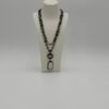 Blue Multi-Strand Beaded Necklace with Double Pendant