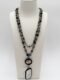 Blue Multi-Strand Beaded Necklace with Double Pendant