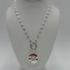 IMG_0672 Silver-Tone Heart Chain Necklace with Circle Pendant