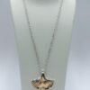IMG_0676 Two-Tone Ginkgo Leaf Pendant Necklace